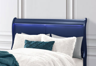 CHARLIE BLUE KING BED WITH LED