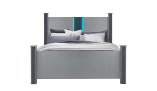 LOGAN SILVER QUEEN BED GROUP W/ LED AND SPEAKERS