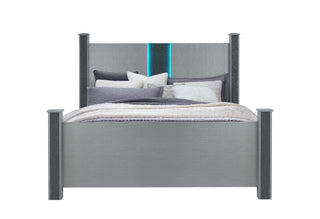 LOGAN SILVER KING BED WITH LED AND SPEAKERS