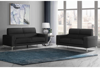 U6109 BLACK PVC SOFA/LOVESEAT